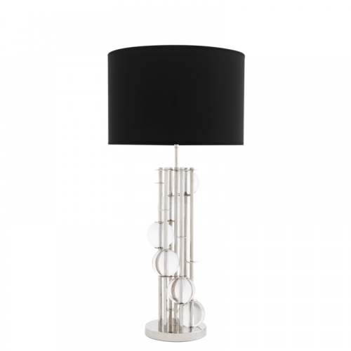 Table Lamp Lorenzo Nickel Finish In. White Shadeul Ul 109567