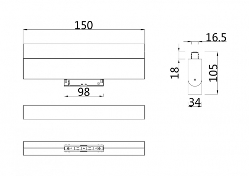 Трековый светильник Technical TR013-2-10W4K-B