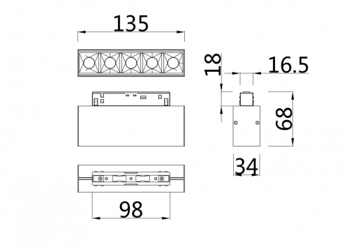 Трековый светильник Technical TR014-2-10W3K-W