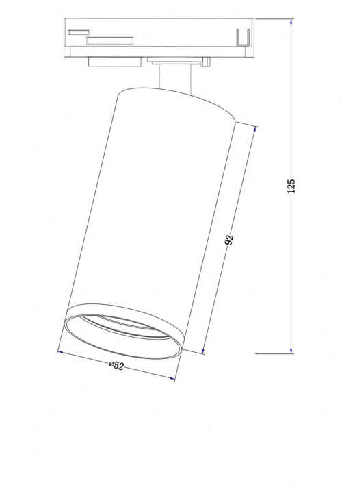 Трековый светильник Technical TR020-1-GU10-B