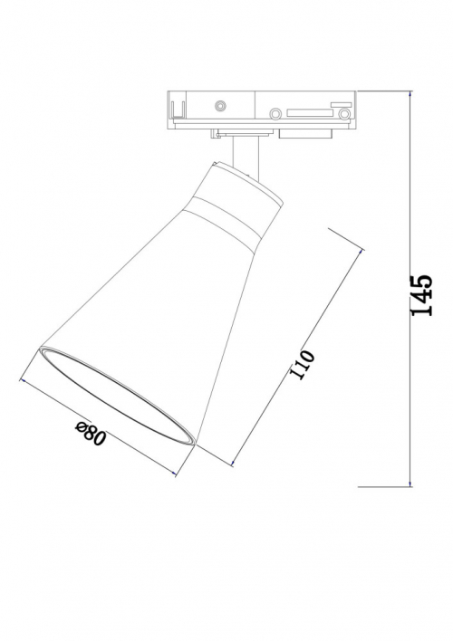 Трековый светильник Technical TR022-1-GU10-B