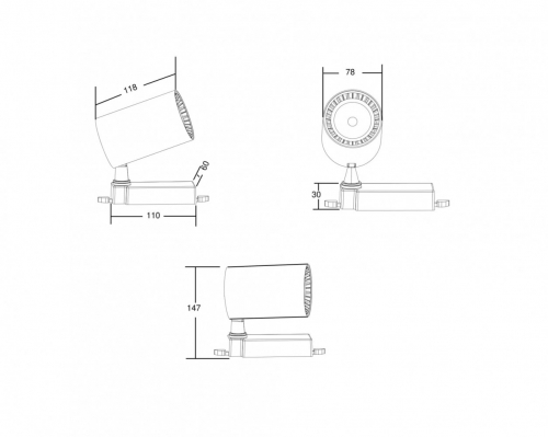 Трековый светильник Technical TR029-3-10W3K-B